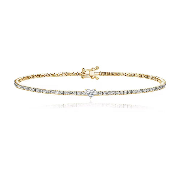 Fancy Single Heart Tennis Bracelet