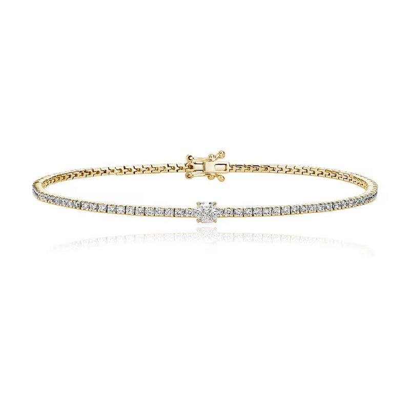 Fancy Single Shape Tennis Bracelet