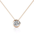 Fancy Round Bezel Set Solitaire Pendant Necklace