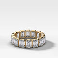 Fancy Bezel Set Emerald-Cut Eternity Band