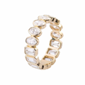 Two Stone Oval & Emerald-Cut Bezel Set Eternity Band