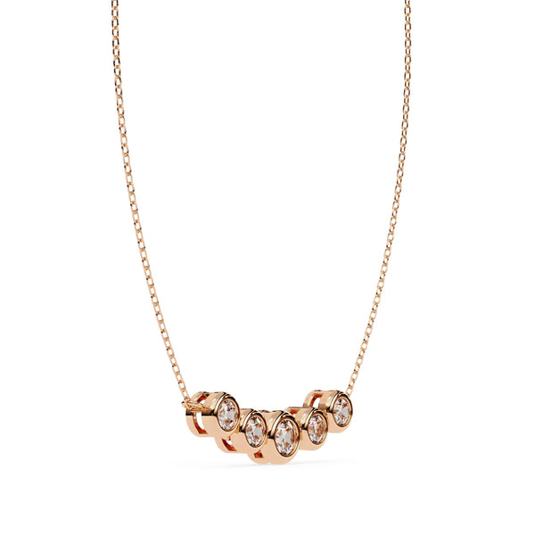 Round Bezel Set Pendant Necklace