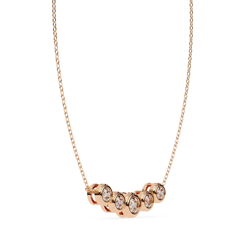 Round Bezel Set Pendant Necklace