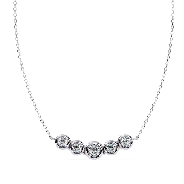 Round Bezel Set Pendant Necklace