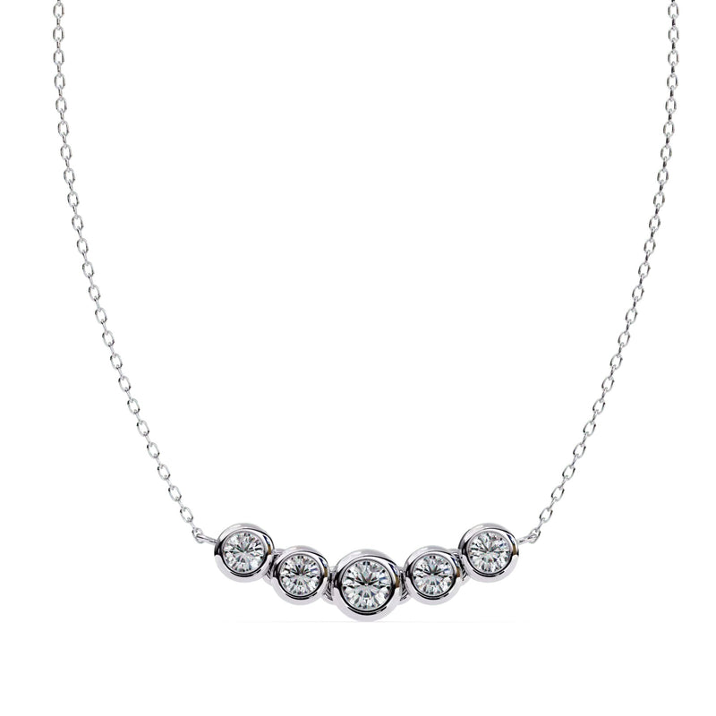Round Bezel Set Pendant Necklace