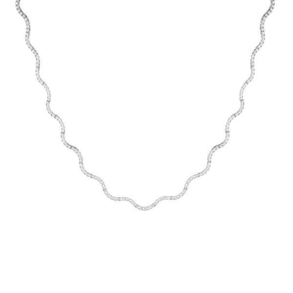 Fancy Scalloped Tennis Necklace