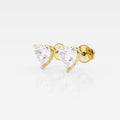 Classic Lady Solitaire Heart Stud Earrings