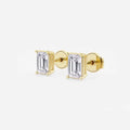 Classic Lady Solitaire Emerald-Cut Stud Earrings