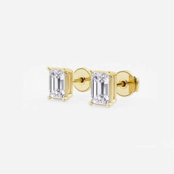 Classic Lady Solitaire Emerald-Cut Stud Earrings