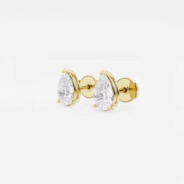 Classic Lady Solitaire Pear Stud Earrings