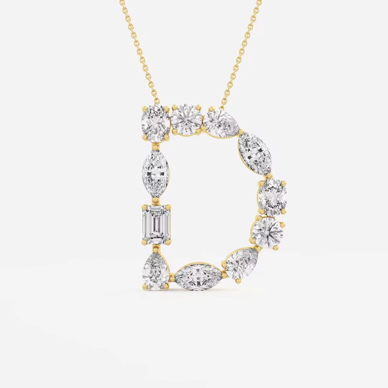 Fancy Multi-Shape Initial Pendant
