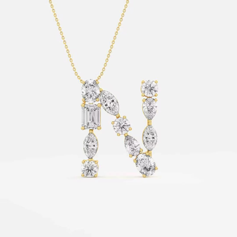 Fancy Multi-Shape Initial Pendant