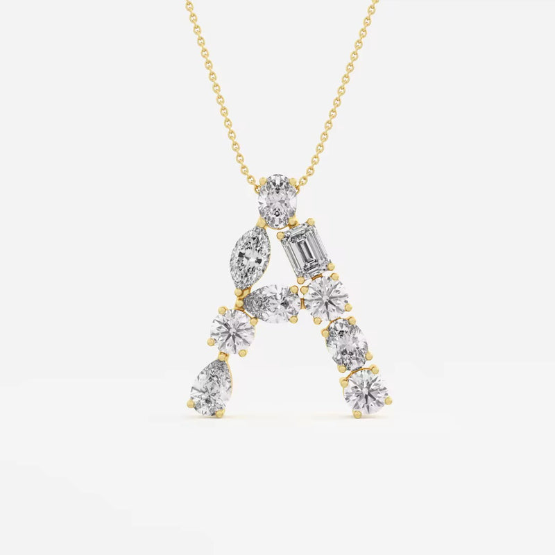Fancy Multi-Shape Initial Pendant