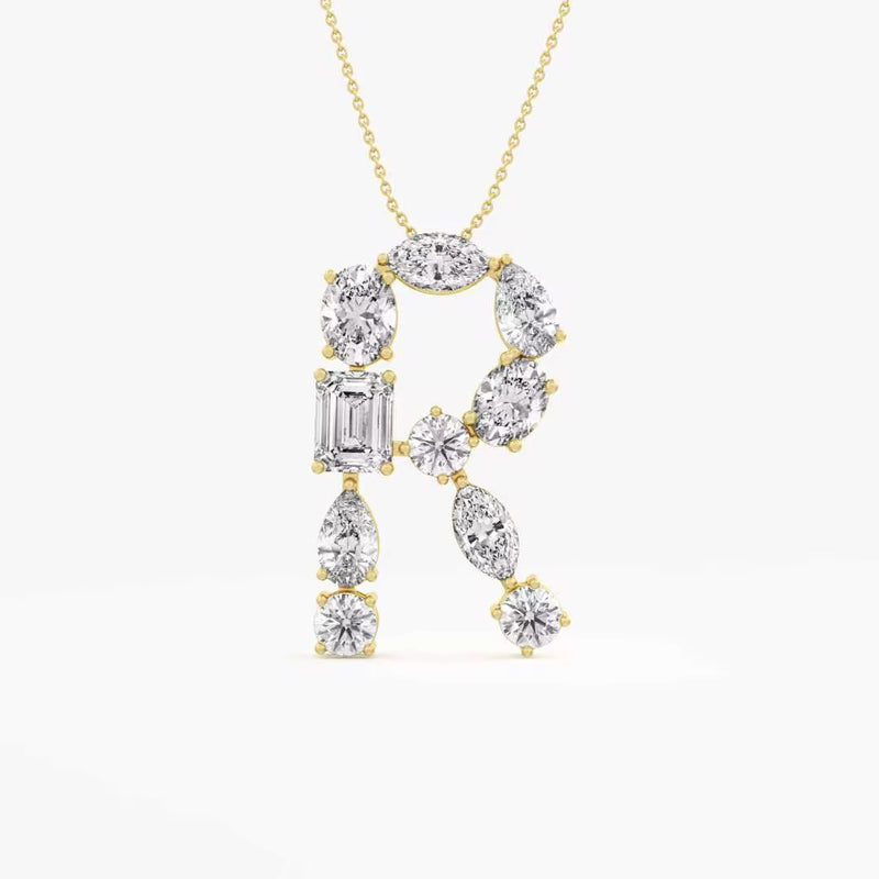 Fancy Multi-Shape Initial Pendant