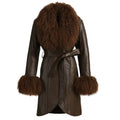 Blair Genuine Leather Coat With Mongolian Or Fox Fur