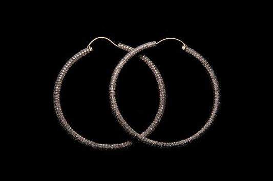 Diamond Pave Large Hoop Earrings