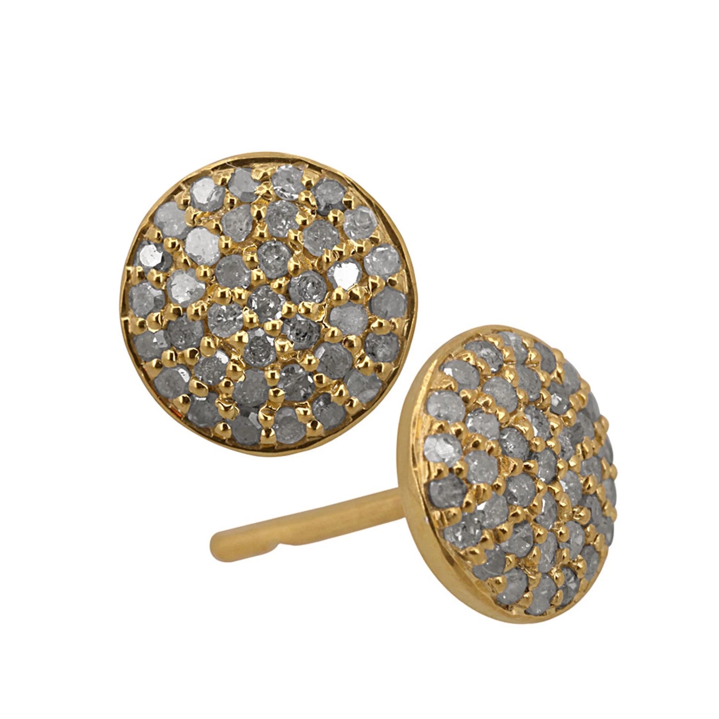 Diamond Flat Stud Pave Earrings