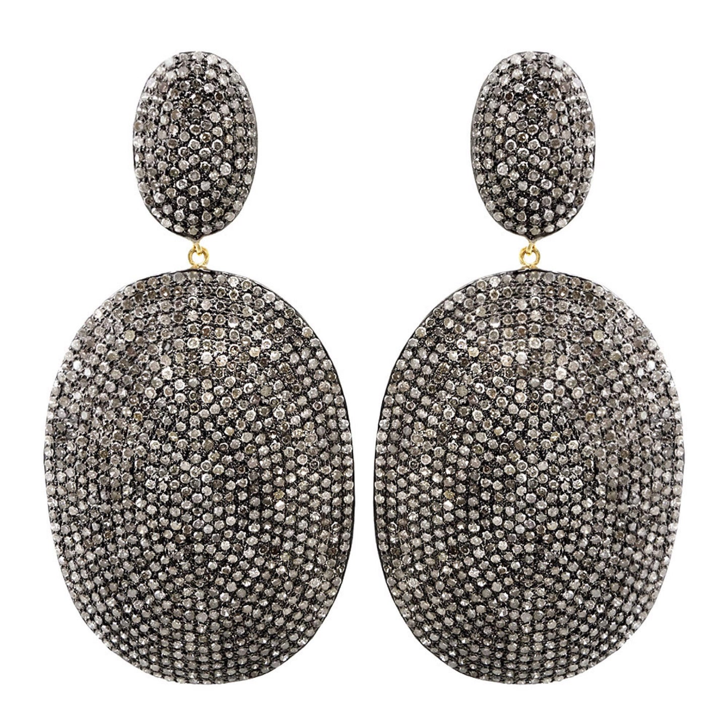 Diamond Oval Pave Earrings