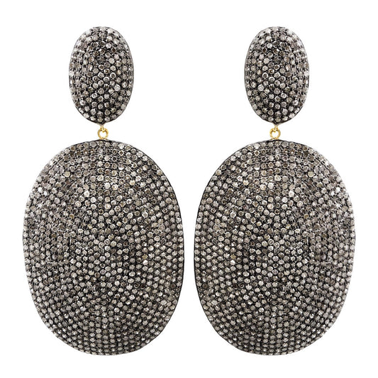 Diamond Oval Pave Earrings