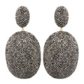 Diamond Oval Pave Earrings