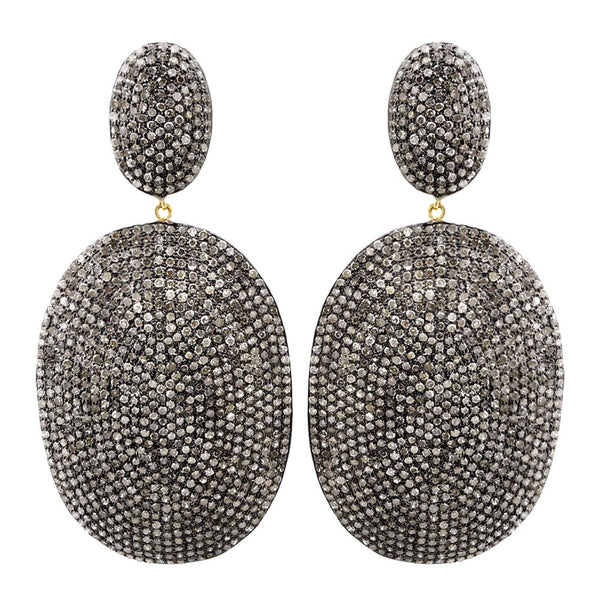 Diamond Oval Pave Earrings