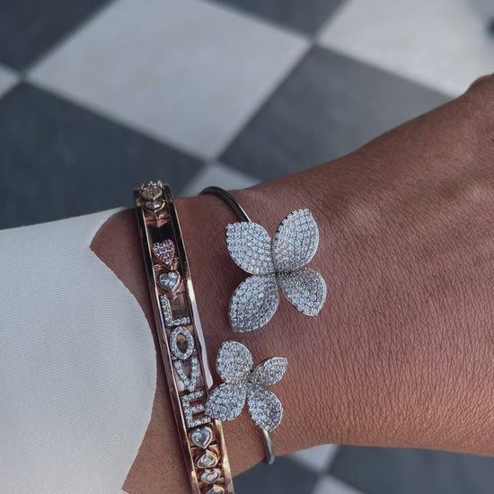 Honfleur™️ 2 Flower Motifs Bangel Bracelet 