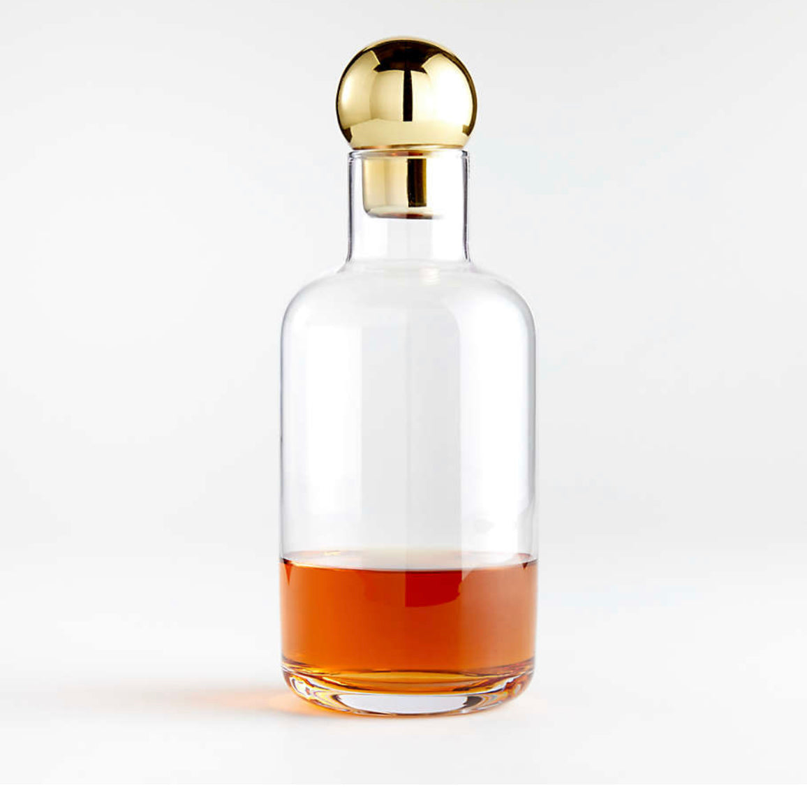 Glass Decanter with Gold Stopper